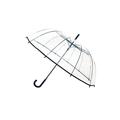 SMATI Stick Umbrella Transparent - Extra Large Big Automatic Clear Dome See Through(Black)