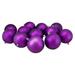 12ct Matte Purple Shatterproof Christmas Ball Ornaments 4" (100mm)