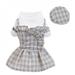 Spring And Summer Pet Clothes Cute Pet Dog Plaid Dress Thin Small Medium Dog Teddy Chihuahua Clothing Sweety Pet Puppy Outfits