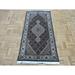 Hand Knotted Black Mahi Tabrez with Wool & Silk Oriental Rug (2'5" x 4'8") - 2'5" x 4'8"