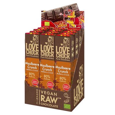 Lovechock Bio rohe Schokolade Bars, Maulbeere-Vanille 12x40 g Image
