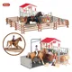 Oenux-Figurines de chevaux en PVC pour enfant jouets de simulation d'animaux ferme stable