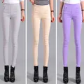 Pantalon crayon à taille élastique pour femme coupe skinny haut extensible coupe droite confort