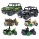 Blocs de construction pour moto de Cross-Country militaire soldats SWAT SUV voiture de Police de