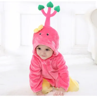Pyjama pour bébé vêtement d'hiver mignon avec arbre d'amour barboteuse en flanelle Costume Anime