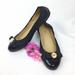Michael Kors Shoes | Michael Kors Dixie Leather Bow Trim Ballet Flats | Color: Black | Size: 6.5