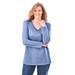 Plus Size Women's Perfect Long-Sleeve V-Neck Tee by Woman Within in French Blue (Size 3X) Shirt