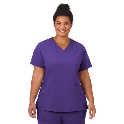 Plus Size Women's Jockey Scrubs Women's Favorite V-Neck Top by Jockey Encompass Scrubs in Purple (Size 5X(32W-34W))