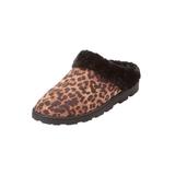 Wide Width Women's The Andy Fur Clog Slipper by Comfortview in Leopard (Size M W)