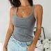 New Women's Thread Vest Sexy Crewneck Sleeveless Blouse Bottoming Inside and Outside Wear Top Slim Cami Top