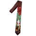 Men's Brown Christmas Tie Santa Snowman with Reindeer Holiday Necktie