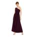 ADRIANNA PAPELL Womens Purple Sleeveless Asymmetrical Neckline Maxi Sheath Evening Dress Size 6