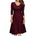 Women'S Fashion Vintage Square Neck Floral Lace Cocktail Swing Dress S-5Xl