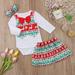 3pcs Outfits Set Baby Newborn Girls Christmas Costume Bowknot Romper Skirt Dress Headband