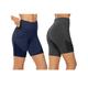 Sexy Dance Women Compression Sports Yoga Shorts Pocket Running Fitness Gym Briefs Pants 2 Piece Ladies Biker Shorts Cycling Dancing Gym Girls Active Sports Yoga Leggings 2PCS