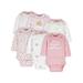 Gerber Baby Girl Assorted Long Sleeve Onesies Bodysuits, 6-Pack