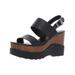 MICHAEL Michael Kors Womens Rhett Leather Ankle Strap Flatform Sandals