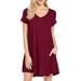 Womens Cute Mini Dresses Casual Oversized Solid Cotton Loose Fit Tunic Dress