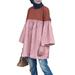 ZANZEA Women Muslim Crew Neck Casual Shirt Full Sleeve Striped Printed Tunic Blouse