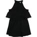 Bar Iii Womens Popover Halter Choker Shift Tiered Dress