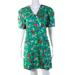 Tanya Taylor Womens Augustine Short Sleeve Mini Dress Flamingo Green Size 6