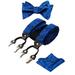 Alizeal Mens Jacquard Woven Paisley Clip Suspender, Untied Bow Tie and Hanky Set