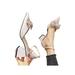 UKAP Women Pumps High Heels Thick Heel Pointed Toe Ankle Strap Wedding Bridal Shoes