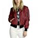 TINKER Spring and Autumn Women's Thin Coat Jacket Jacket Casual O-Neck Collar Slim Coat