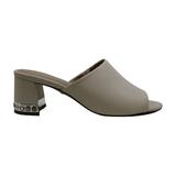 Nanette Lepore Women's Shoes Dani Leather Peep Toe Casual Slide Sandals