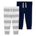 Carter's Baby 2-Pack Pants Set- Charcoal/Stripe