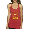 True Way 1261 - Women's Tank-Top Iron Man Fe 26 Periodic Table Science Chemistry XS Red