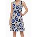 Tommy Hilfiger NEW Blue Womens Size 10 Floral-Print Belted Sheath Dress