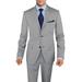 DTI BB Signature Italian Men's Suit Two Button Check Modern Fit Jacket 2 Piece Gray Blue Check