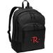 Monogrammed Black Basic Backpack with Embroidered Initial