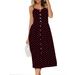 Summer Sunflower Dresses for Women Casual Floral Beach Party Spaghetti Strap Midi Boho Sundress