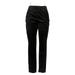 Denim & Co. Women's Pants Sz XS Velour Full-Length Slim Straight Black A390770