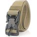 Barka Ave Canvas elastic belt, magnetic buckle belt with plastic buckle belt nylon unisex belt outdoor sports webbing tactical military belt - brown