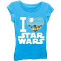 Girls' 'I Love ' Short Puff Sleeve Graphic T-Shirt With Crystalline Print