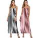 Women's Sexy Sleeveless Strap Sling Dresses Casual Sundress Floor Length Boho Long Maxi Dress Loose Backless Summer Beach Loose Maxi Dress