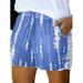 JustVH Women's Summer Casual Tie Dye Print Drawstring Elastic Waist Shorts Pants