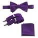 Mens Self-tie Bow Tie Adjustable Stretch Suspender and Pocket Square Set Â Â