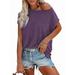 Women Tunic Tops Cap Sleeve T Shirt Solid Color Pocket Tee Shirt Blouse Short Sleeve Tops T-shirt Pullover