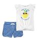 Carter's 2-Piece Baby Girls Lemon Tie-Front Top and Gingham Short Set Choose Size