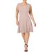 DKNY V-Neck High Low Dress Pink