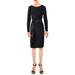 Lauren Ralph Lauren Womens Naty Satin Trim Midi Wrap Dress