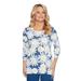 Alfred Dunner Womens Plus-Size Lacy Daisies Loose Knit Top Wth Daisy Necklace