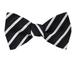 Men's Black and Gray Silk Stripes Self Tie Bowtie Tie Yourself Bow Ties