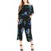 City Chic Womens Plus Off-TheS Cropped Jumpsuit Black M