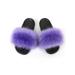 Womens Fur Slides Fluffy Slides faux fur slides Furry Open toe Slippers Size US