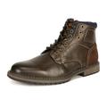 Bruno Marc Men Chelsea Ankle Boots Motorcycle Combat Riding Boots Oxford Leather Dress Shoes PHILLY_15 BROWN Size 7.5